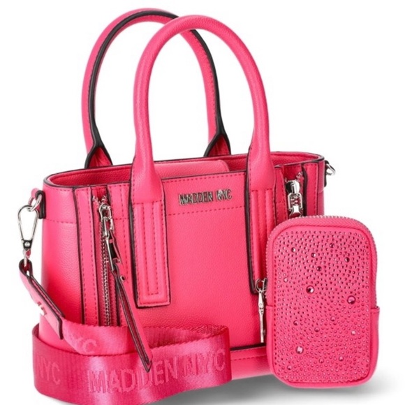 madden nyc Handbags - Madden NYC Pink Satchel with Matching Pouch